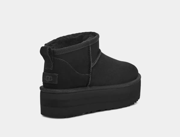 UGG- CLASSIC ULTRA MINI PLATFORM BOOTS- BLACK
