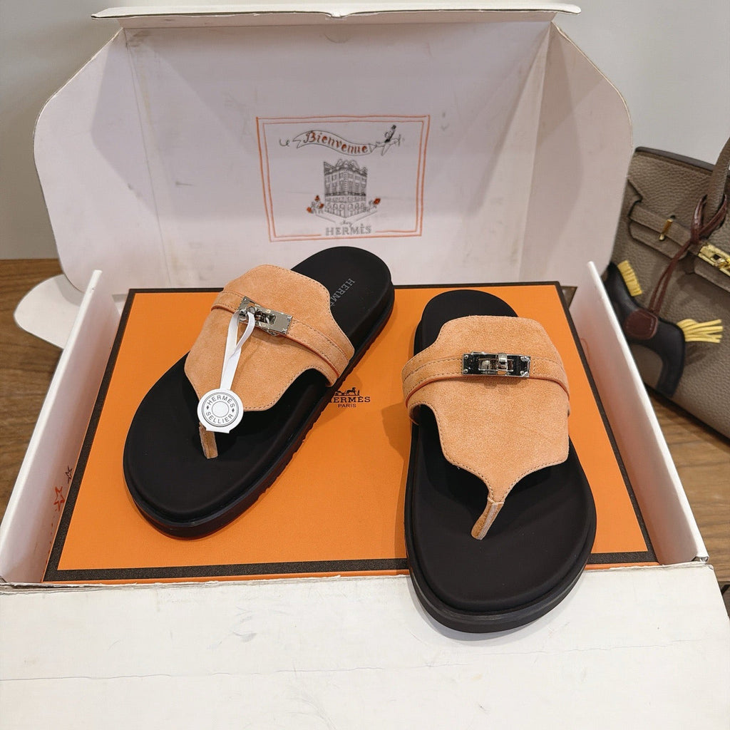 Sandales Hermès Empire - Cognac