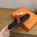 Sandales Hermès Empire - Cognac