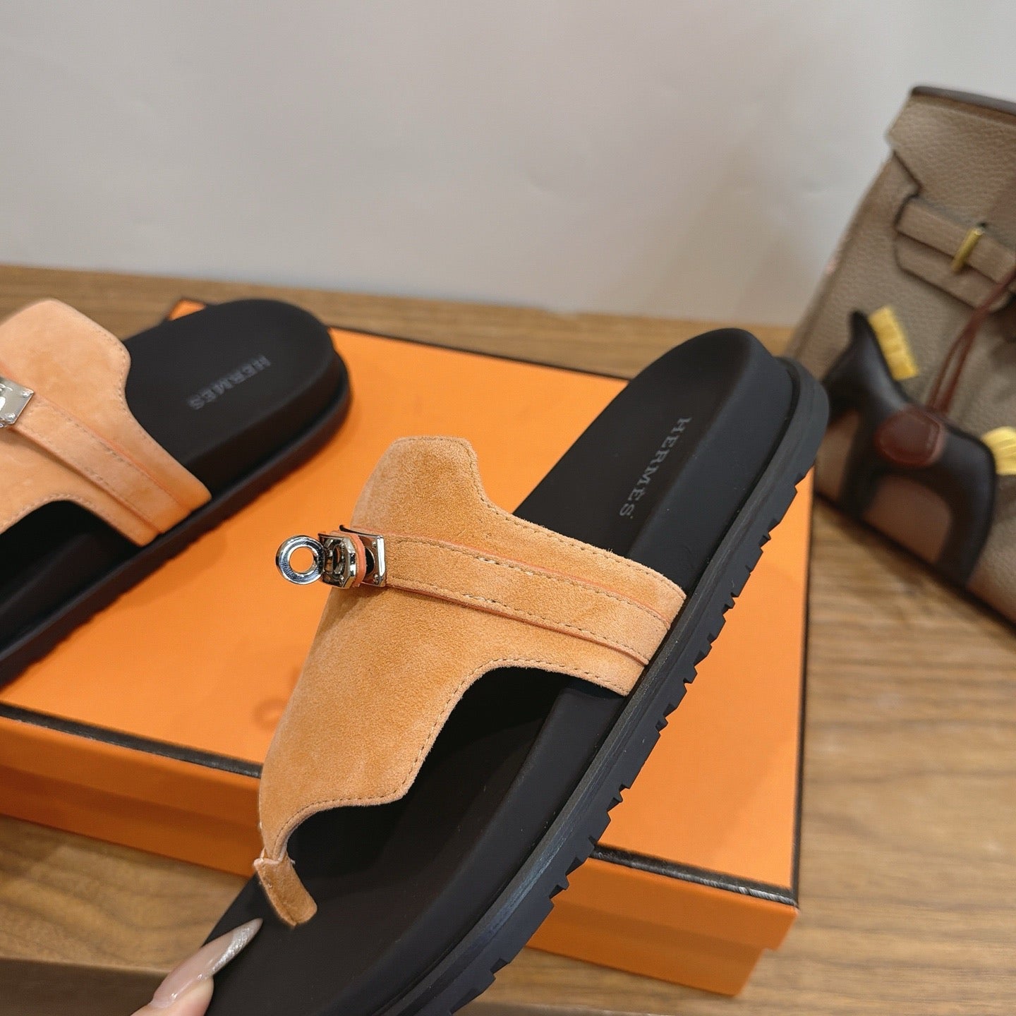 Sandales Hermès Empire - Cognac