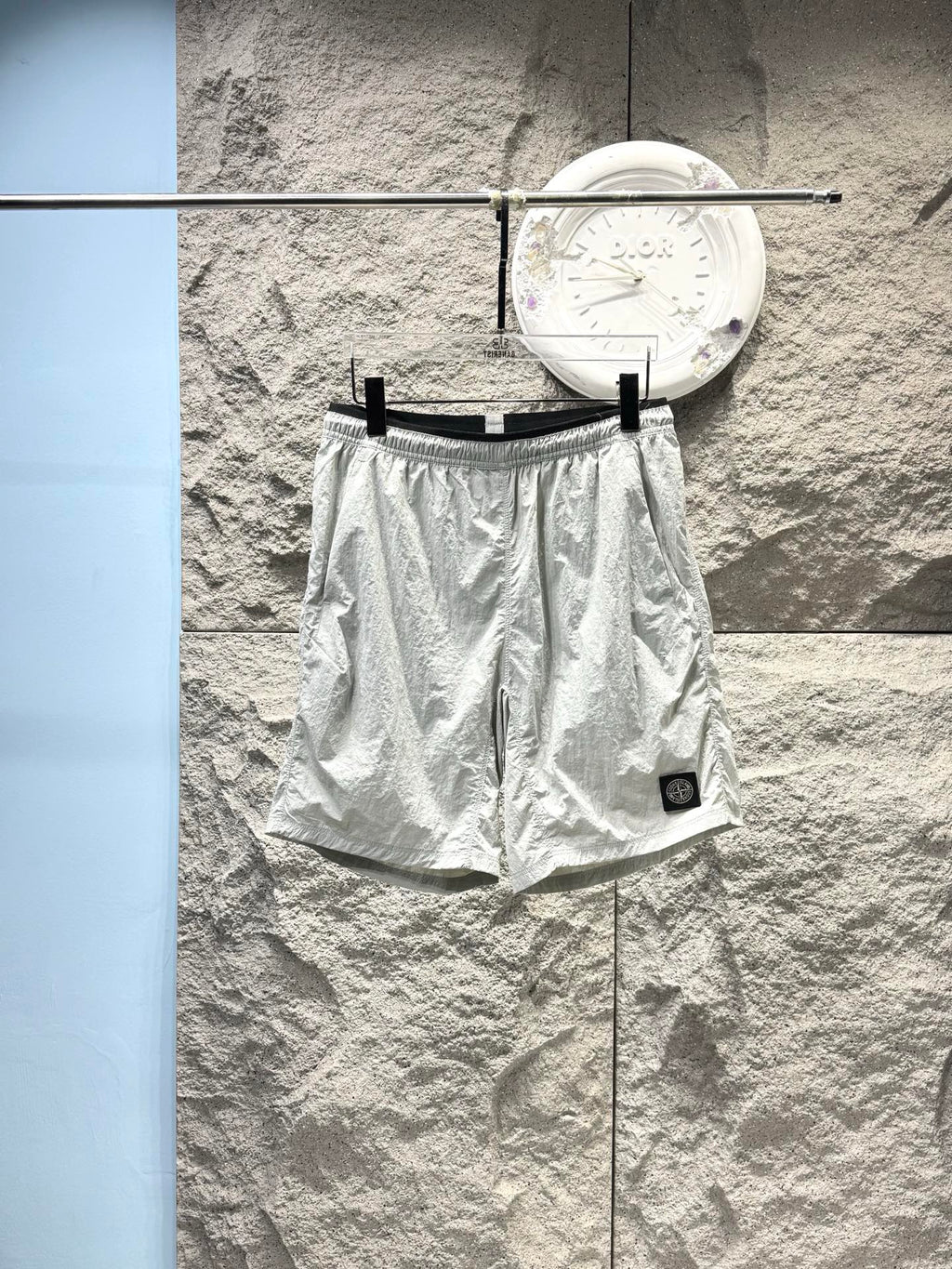 Short de bain Stone Island Nylon Metal blanc - étiquette