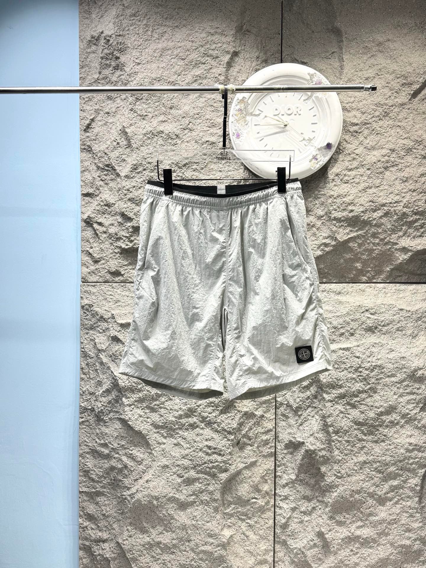 Short de bain Stone Island Nylon Metal blanc - étiquette