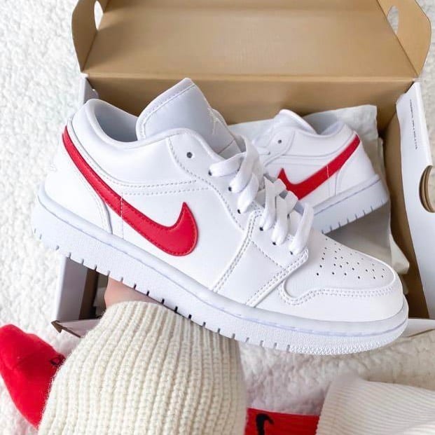 AIR JORDAN 1 Low WHITE UNIVERSITY RED