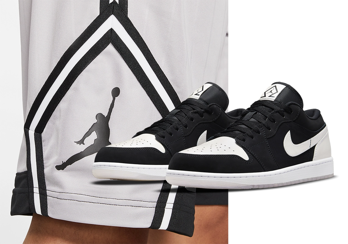 Air Jordan 1 Low Black White Diamond