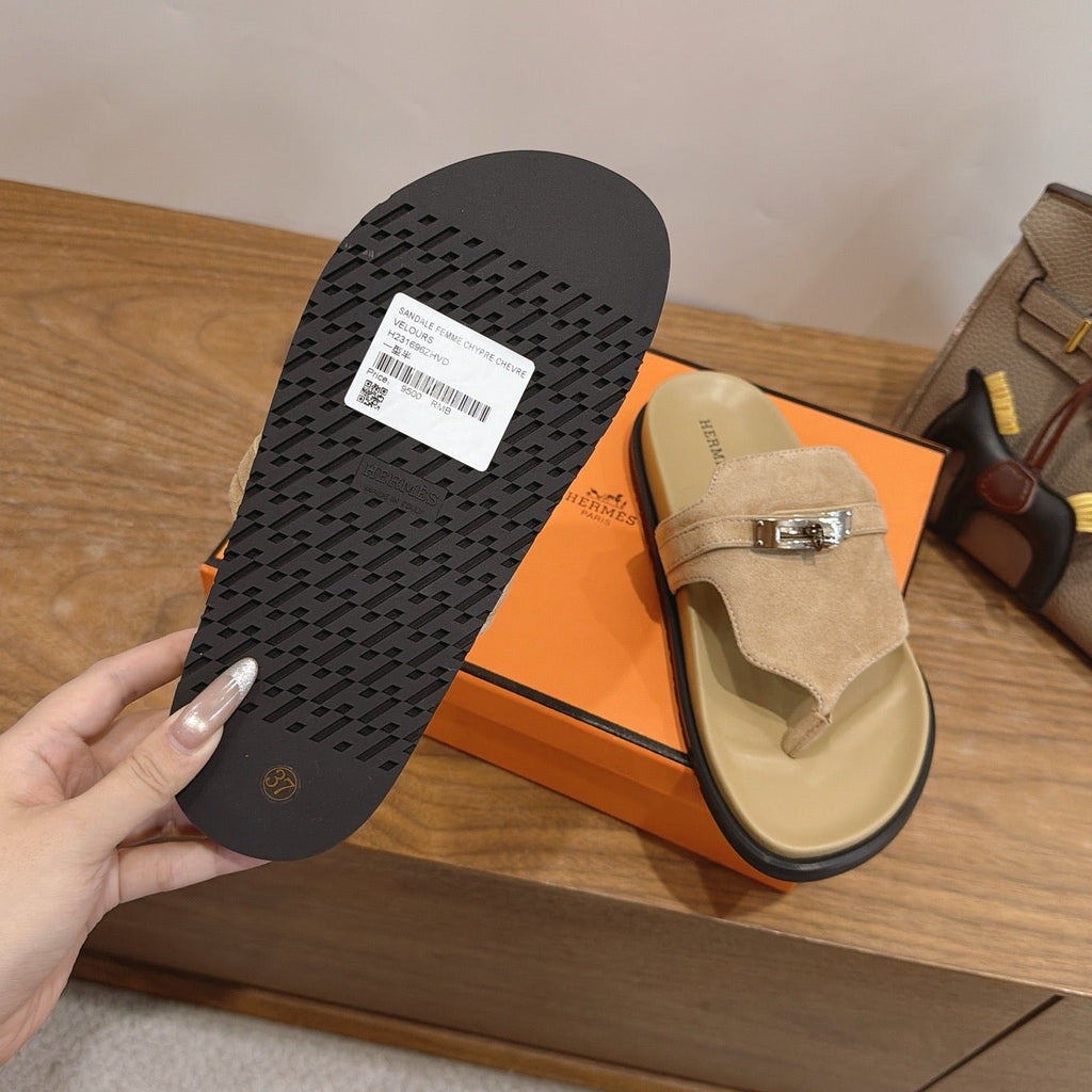 Sandales Hermès Empire - Camel