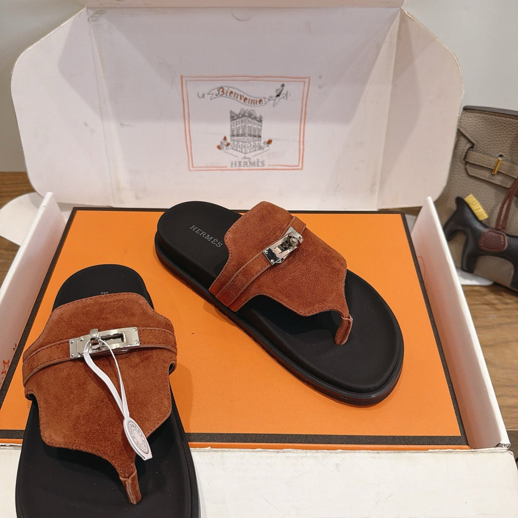 Sandales Hermès Empire - Cognac