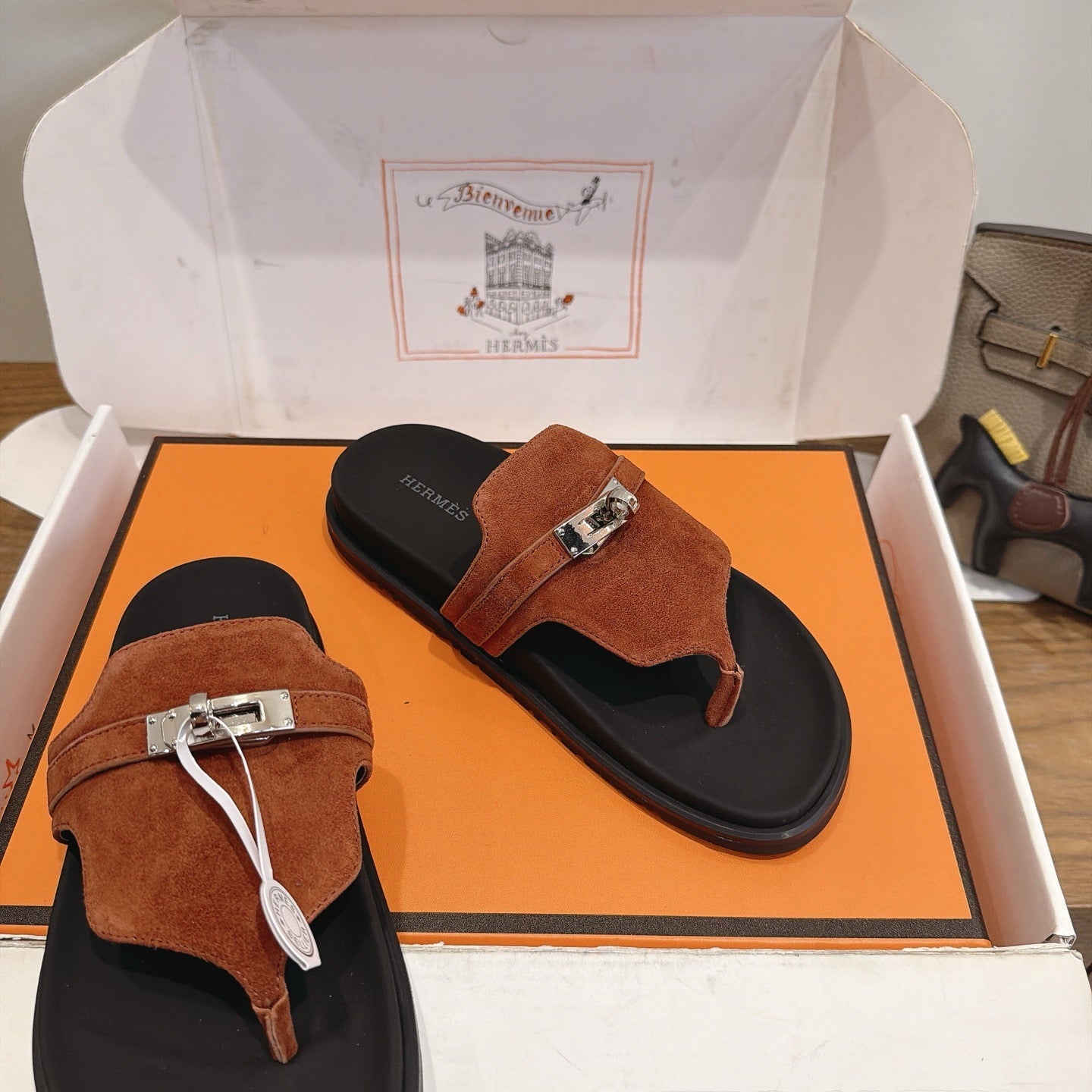 Sandales Hermès Empire - Cognac