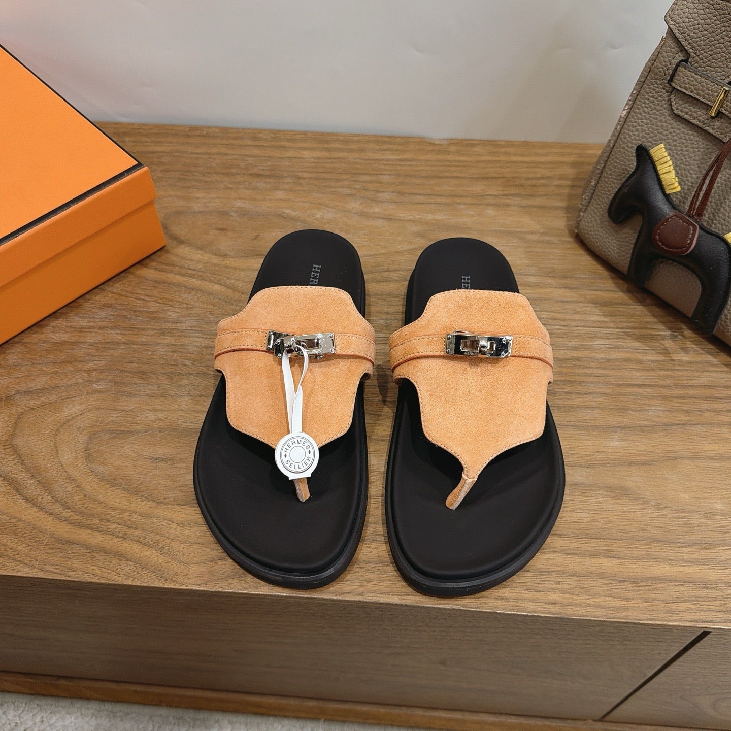Sandales Hermès Empire - Cognac
