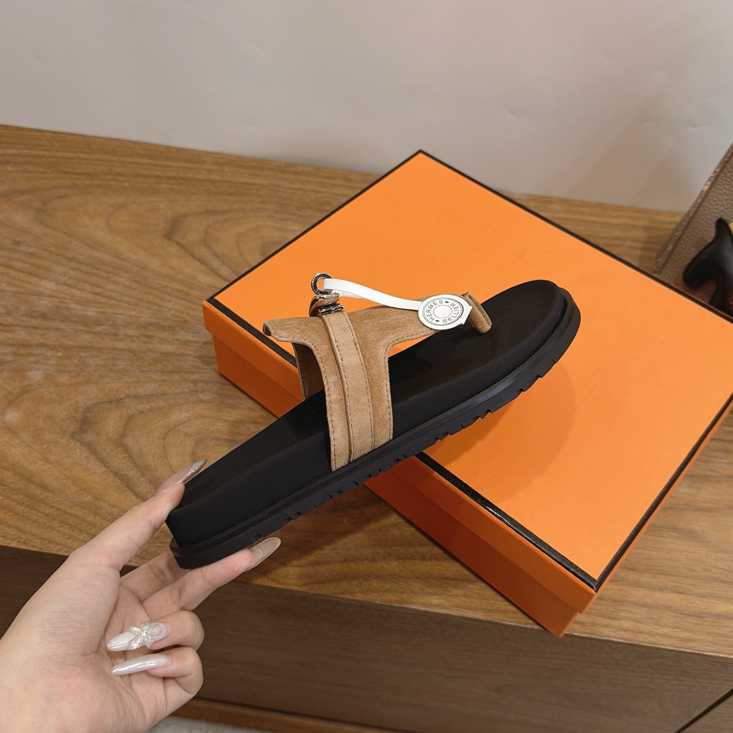 Sandales Hermès Empire - Cognac
