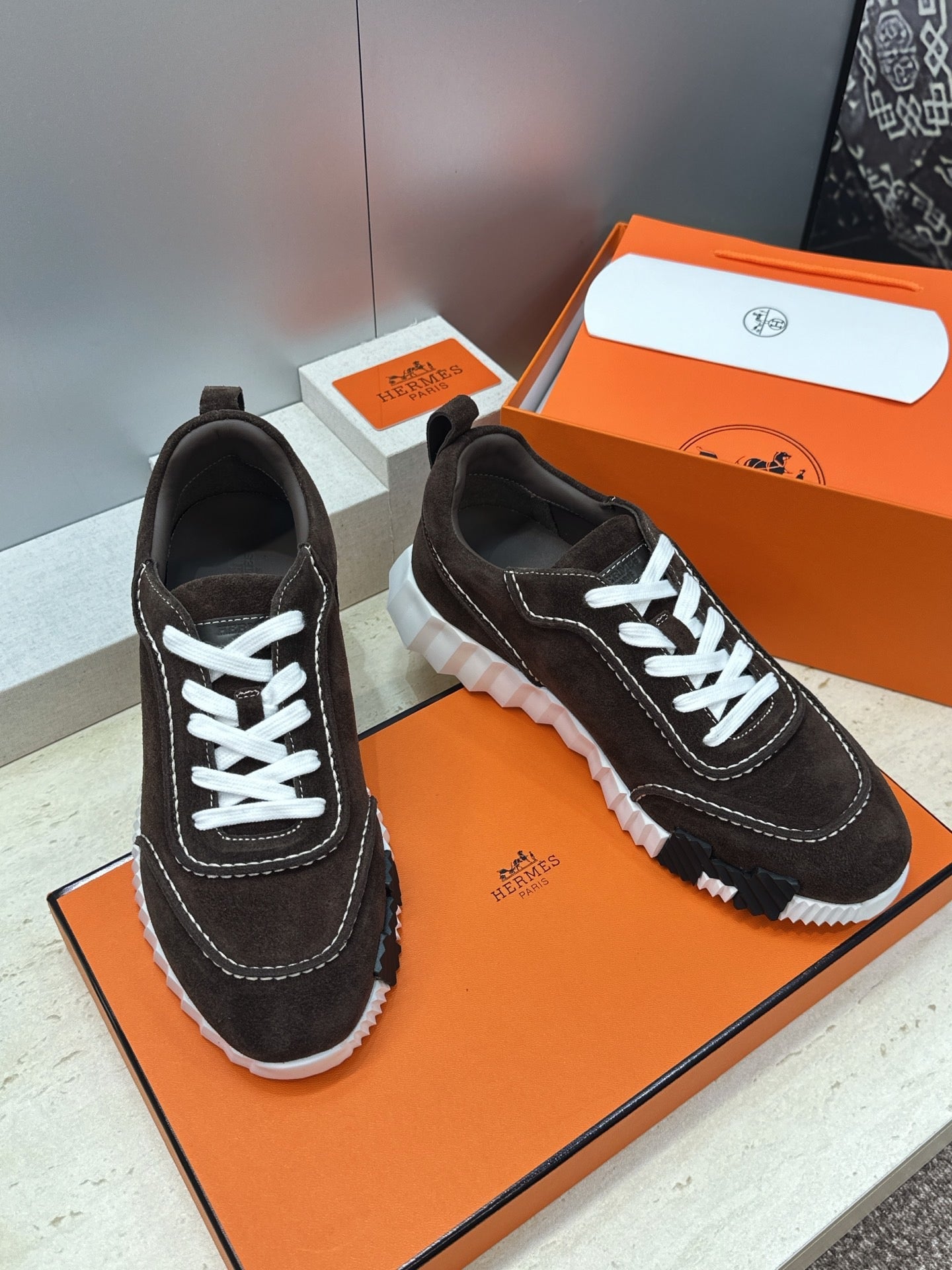 Sneakers Hermès Bouncing - Marron Foncé