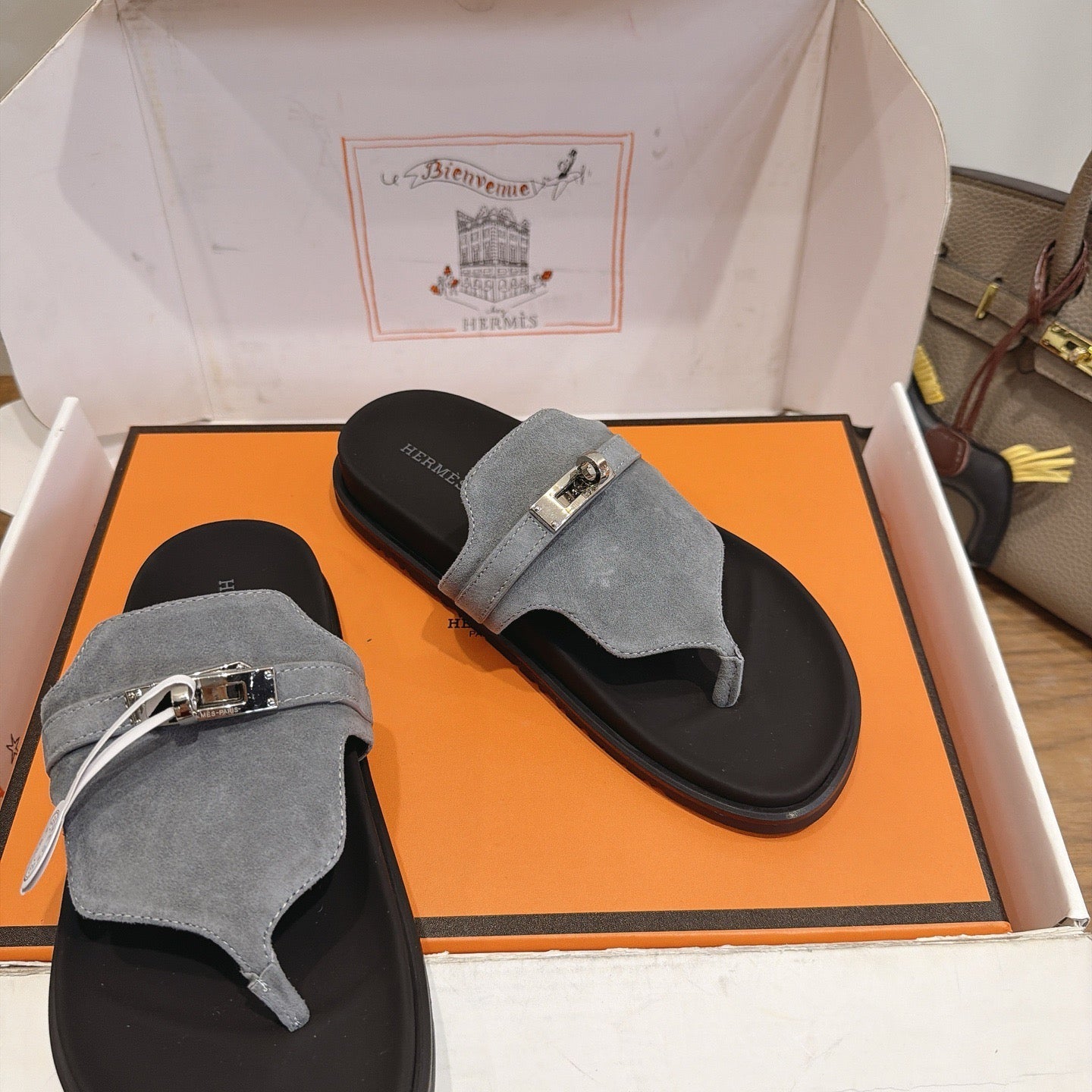 Sandales Hermès Empire - Gris