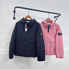 Veste déperlante à capuche - Rose et Noir