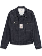 Surchemise C.P. Company bleu oxford - portée profil