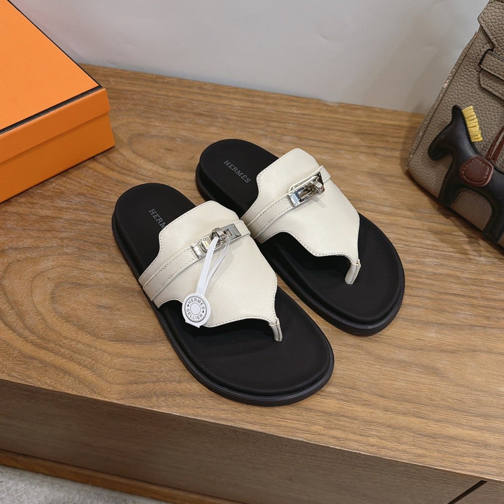 Sandales Hermès Empire - Blanc Nacré