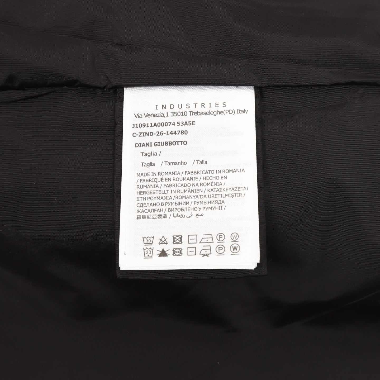 Veste à capuche Moncler Diani Noir étiquette intérieure
