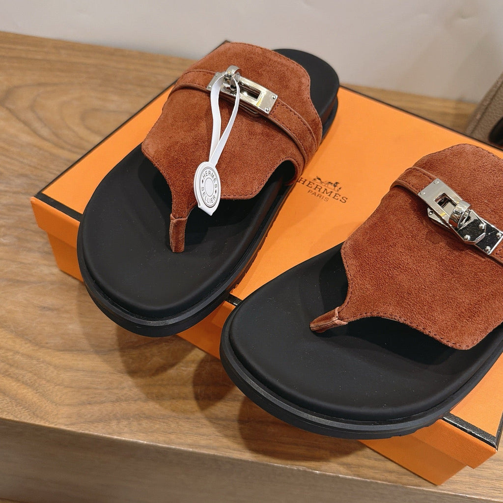 Sandales Hermès Empire - Cognac
