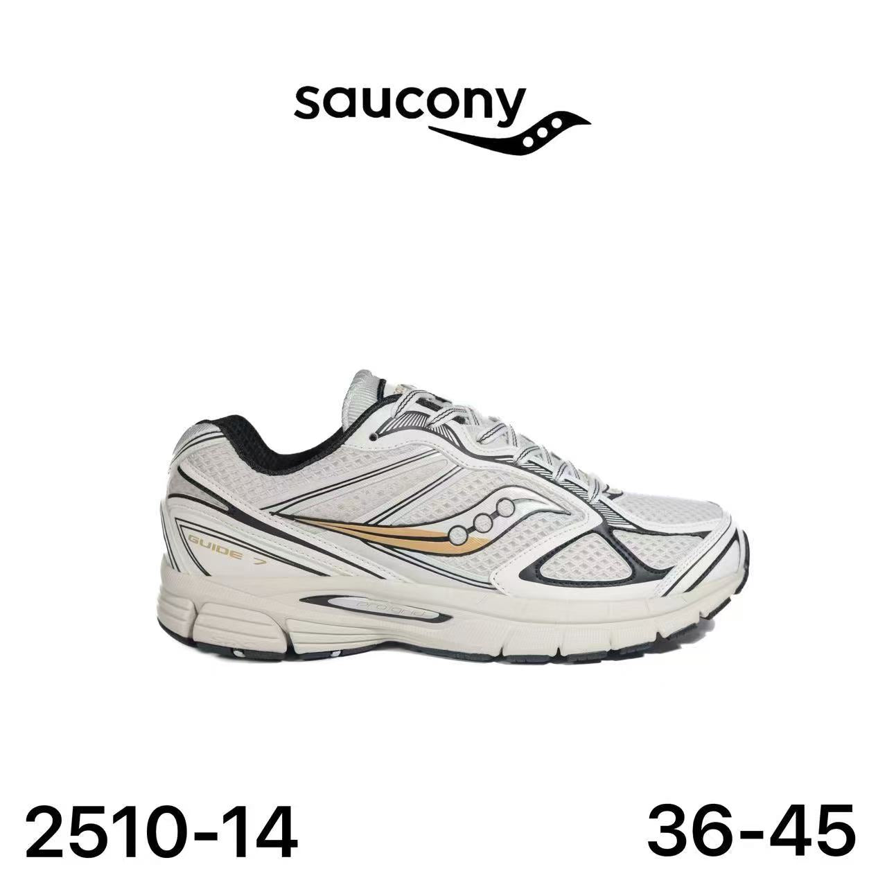 Saucony ProGrid Guide 7 Blanc Noir Or Lot de 12