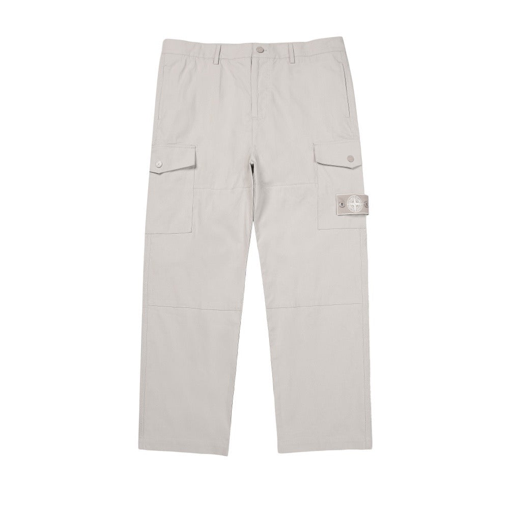 Pantalon cargo Stone Island Ghost gris poudré - face