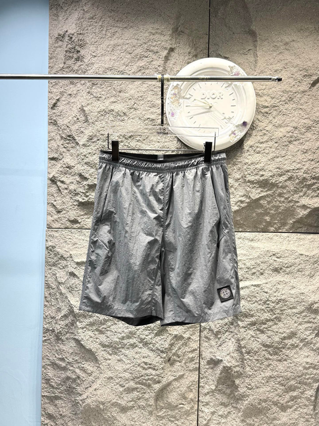 Short de bain Stone Island Nylon Metal gris argenté