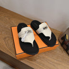 Sandales Hermès Empire - Blanc Nacré