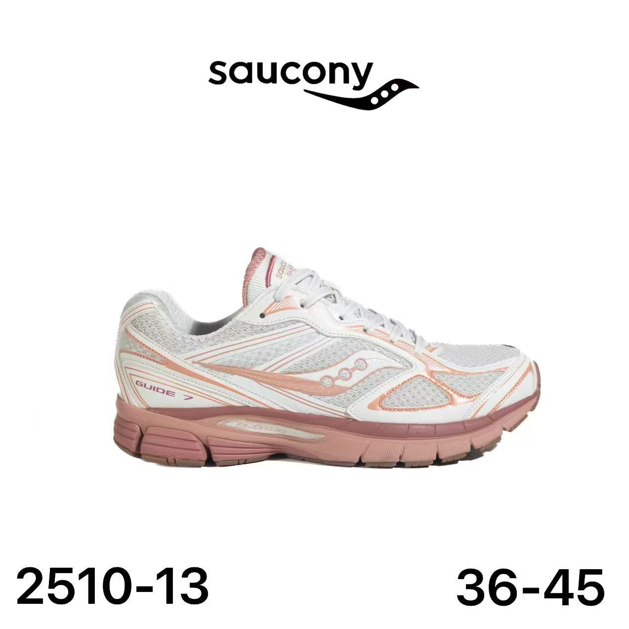 Saucony ProGrid Guide 7 Blanc Rose Poudré Lot de 12