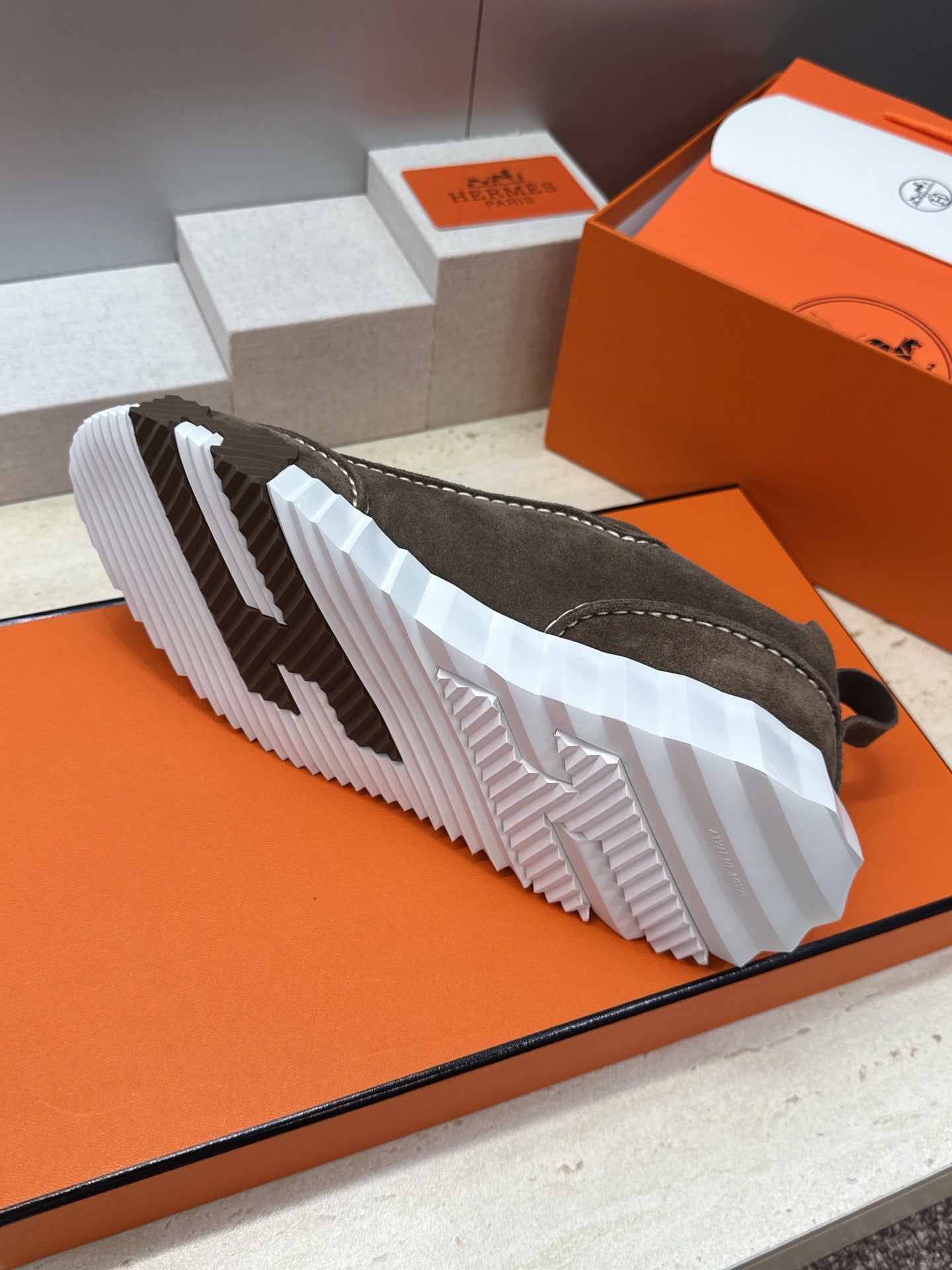 Sneakers Hermès Bouncing - Taupe Foncé