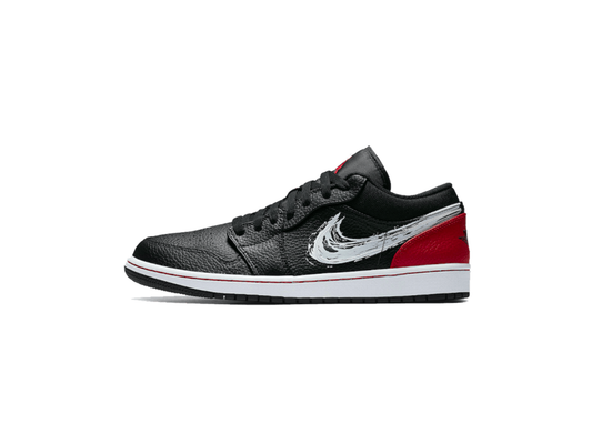 Air Jordan 1 Low Brushstroke Swoosh Black