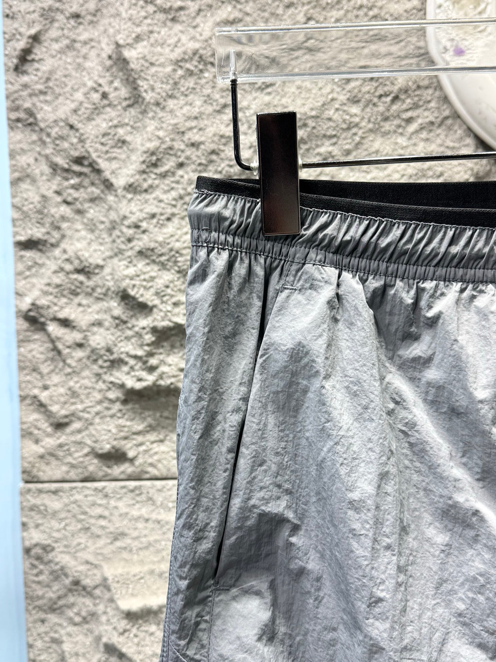Short de bain Stone Island Nylon Metal gris argenté - détail