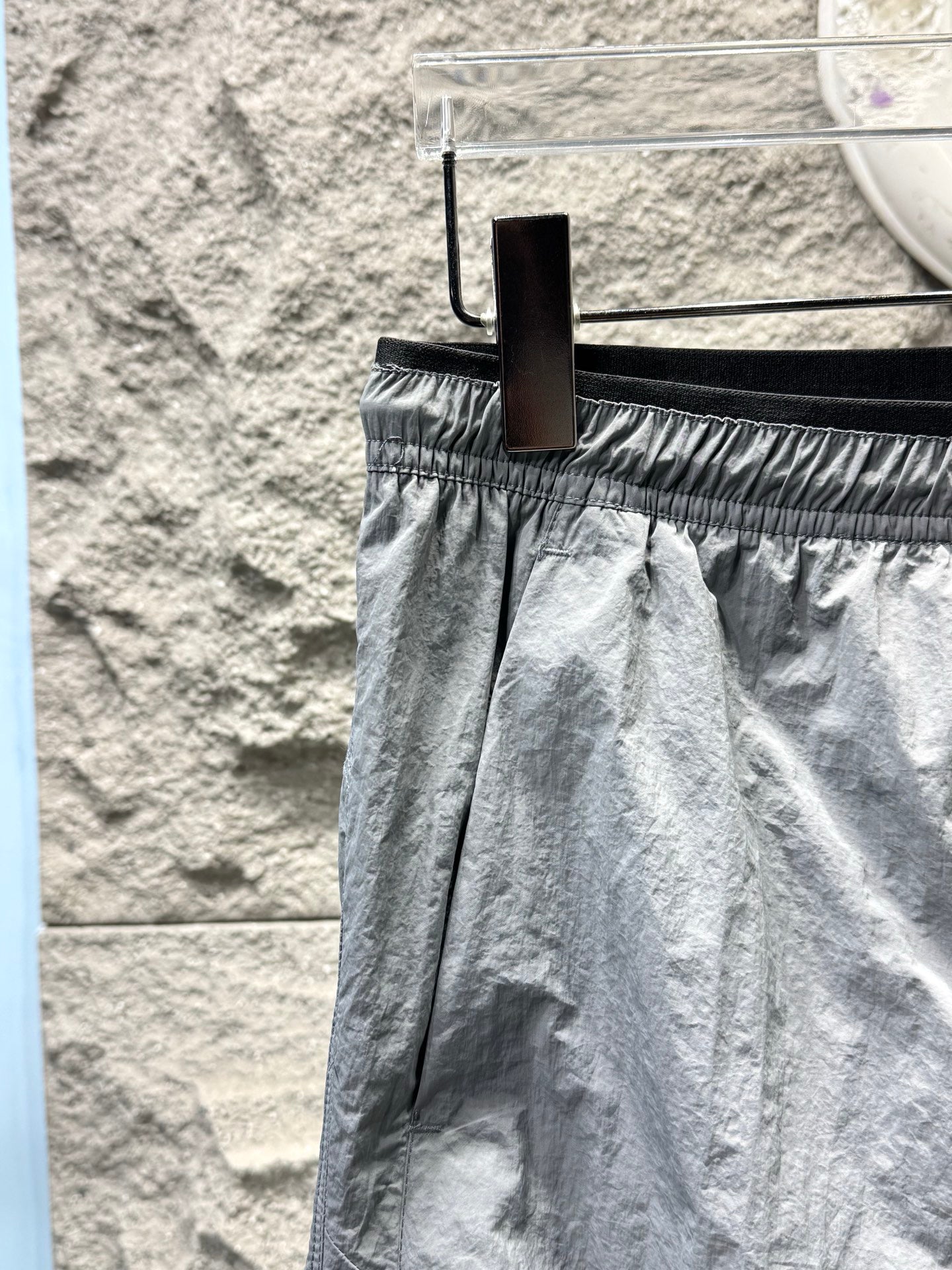 Short de bain Stone Island Nylon Metal gris argenté - détail