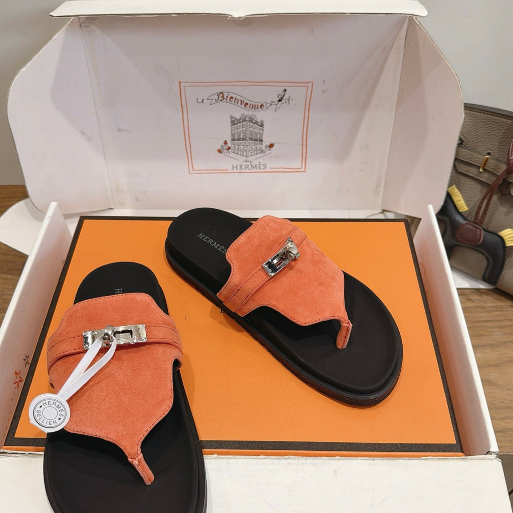 Sandales Hermès Empire - Corail