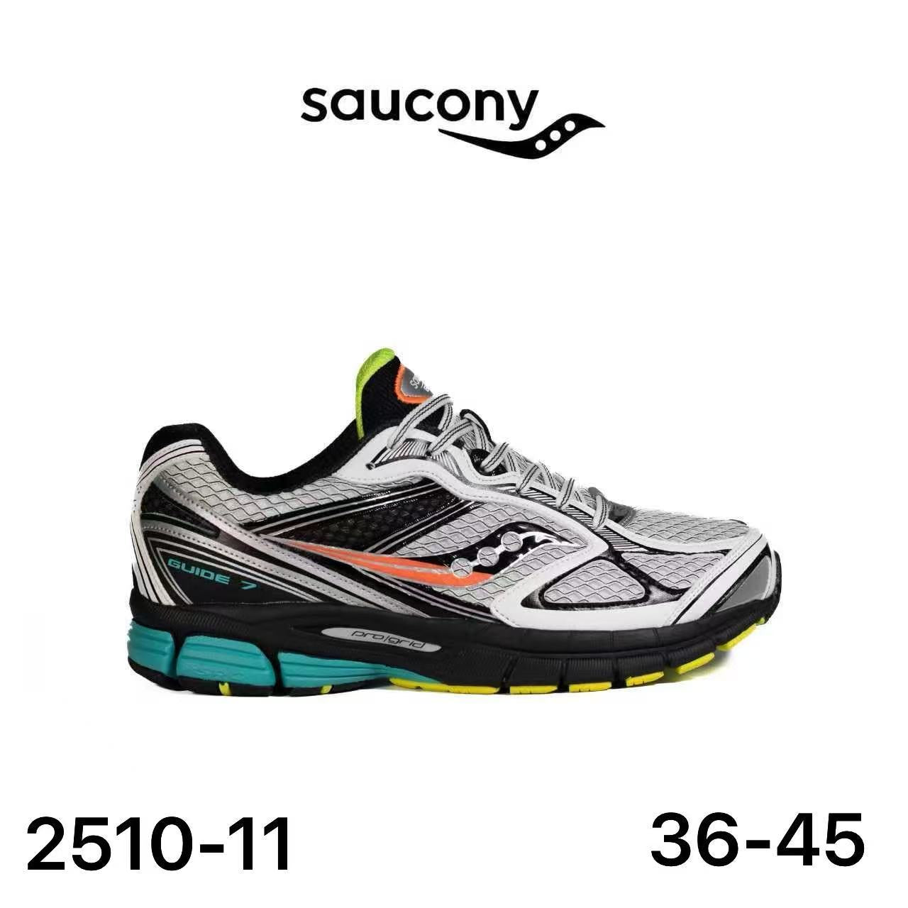 Saucony ProGrid Guide 7 Blanc Noir Turquoise Orange Lot de 12