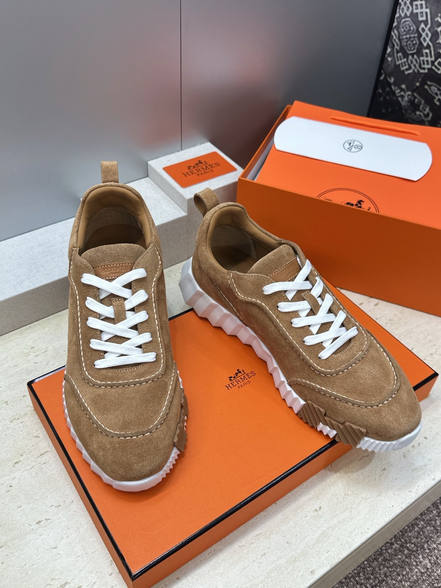 Sneakers Hermès Bouncing - Camel