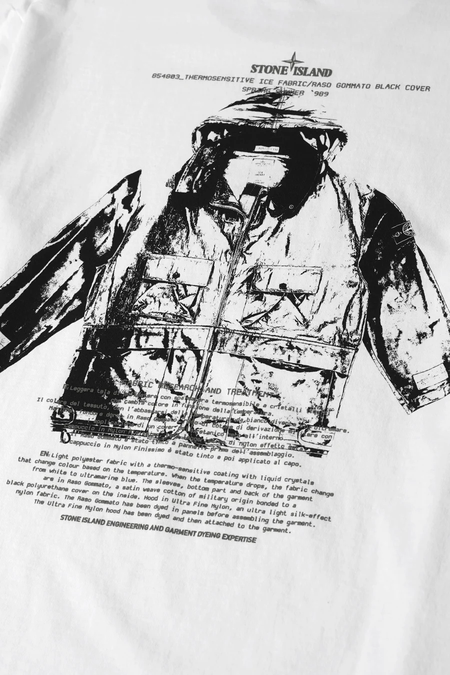 T-shirt Archivio Stone Island Blanc dos zoom
