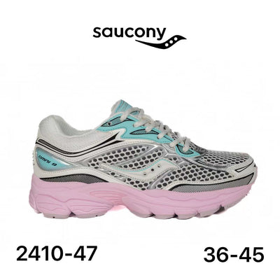 Saucony ProGrid Omni 9 blanc, turquoise & rose - lot de 12