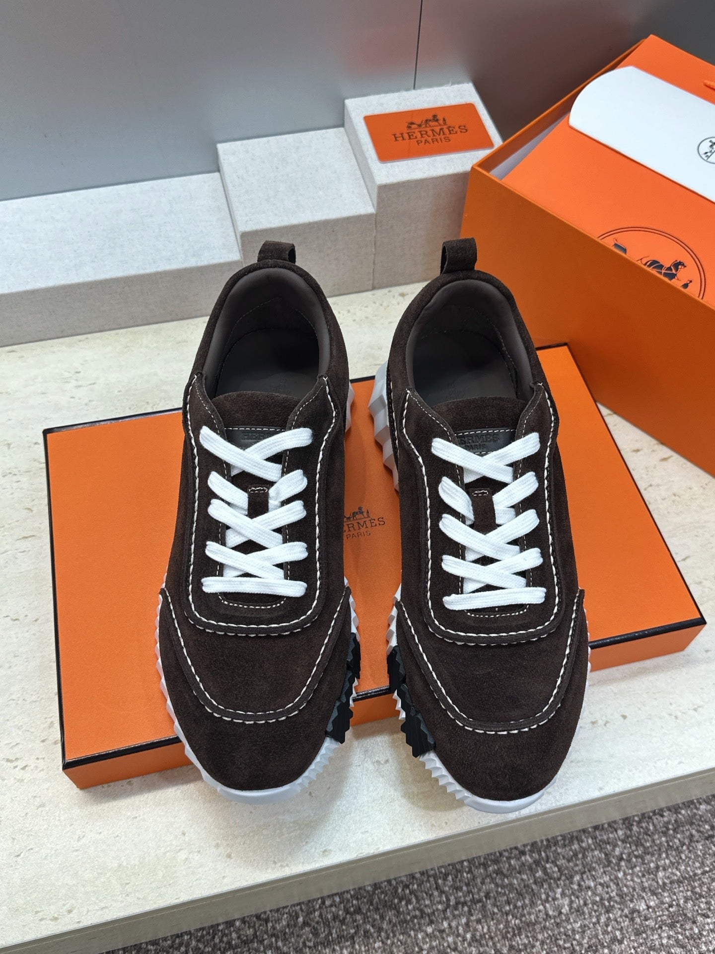 Sneakers Hermès Bouncing - Marron Foncé