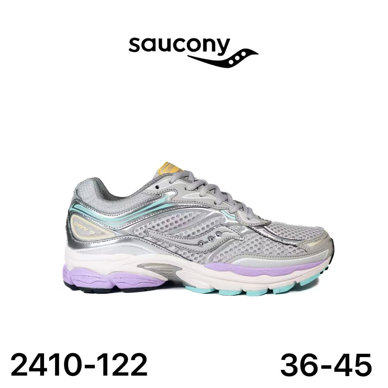 Saucony ProGrid Omni 9 gris argenté et turquoise - lot de 12
