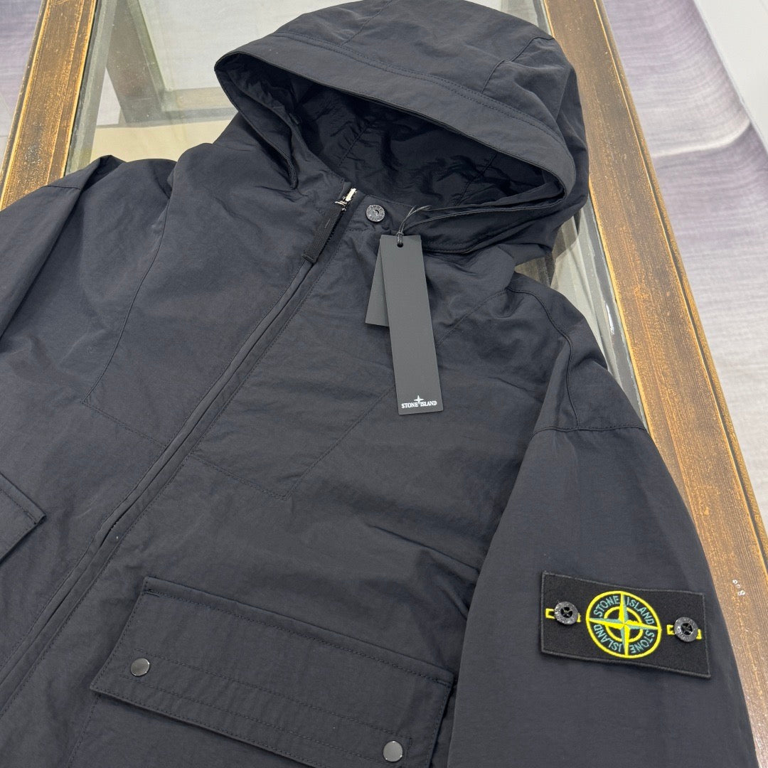 Veste déperlante à capuche - Noir