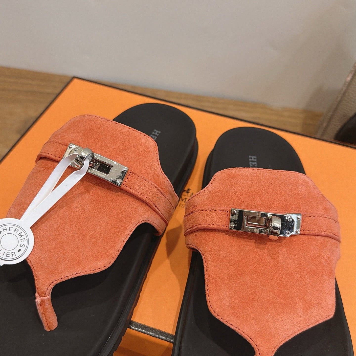 Sandales Hermès Empire - Corail