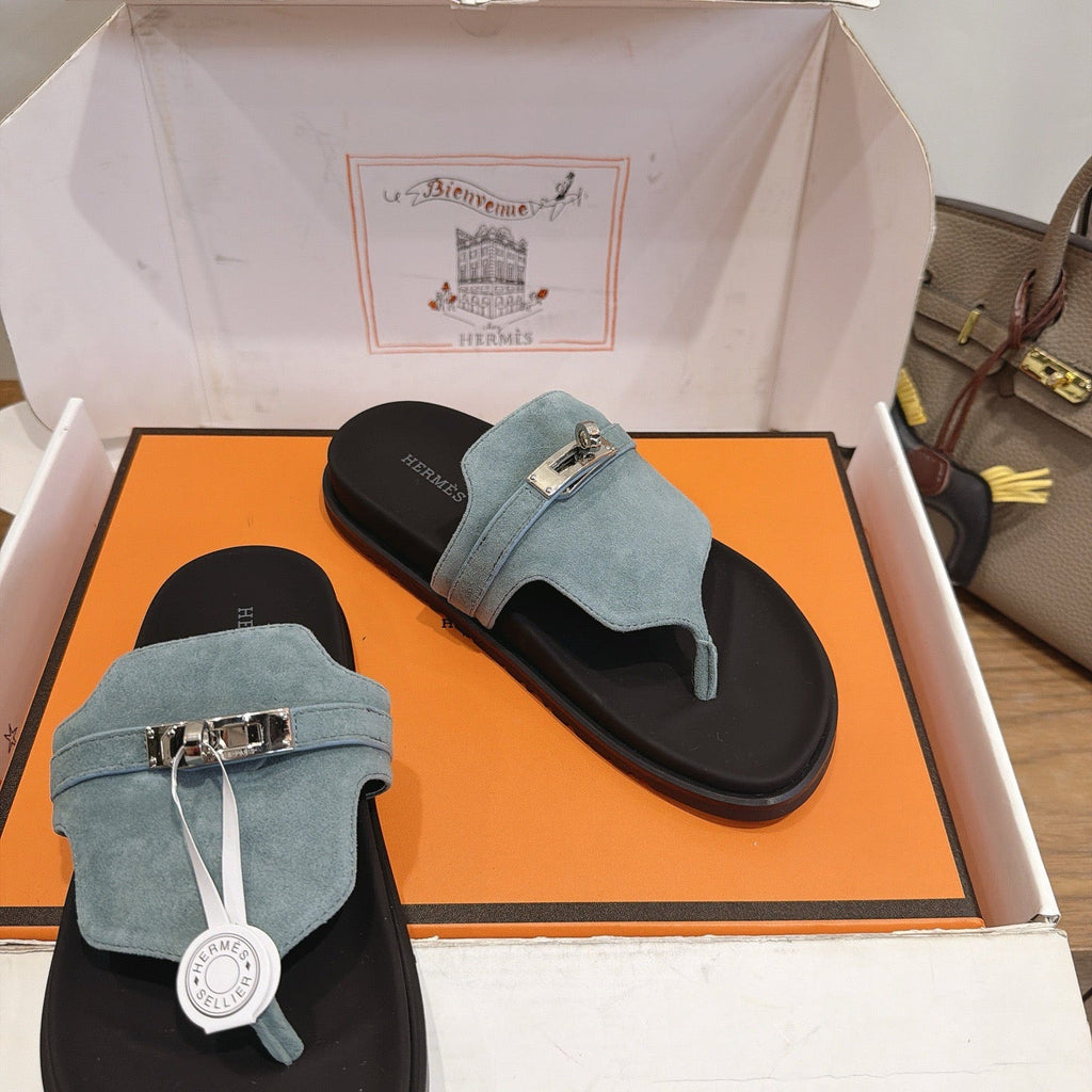 Sandales Hermès Empire - Bleu Gris