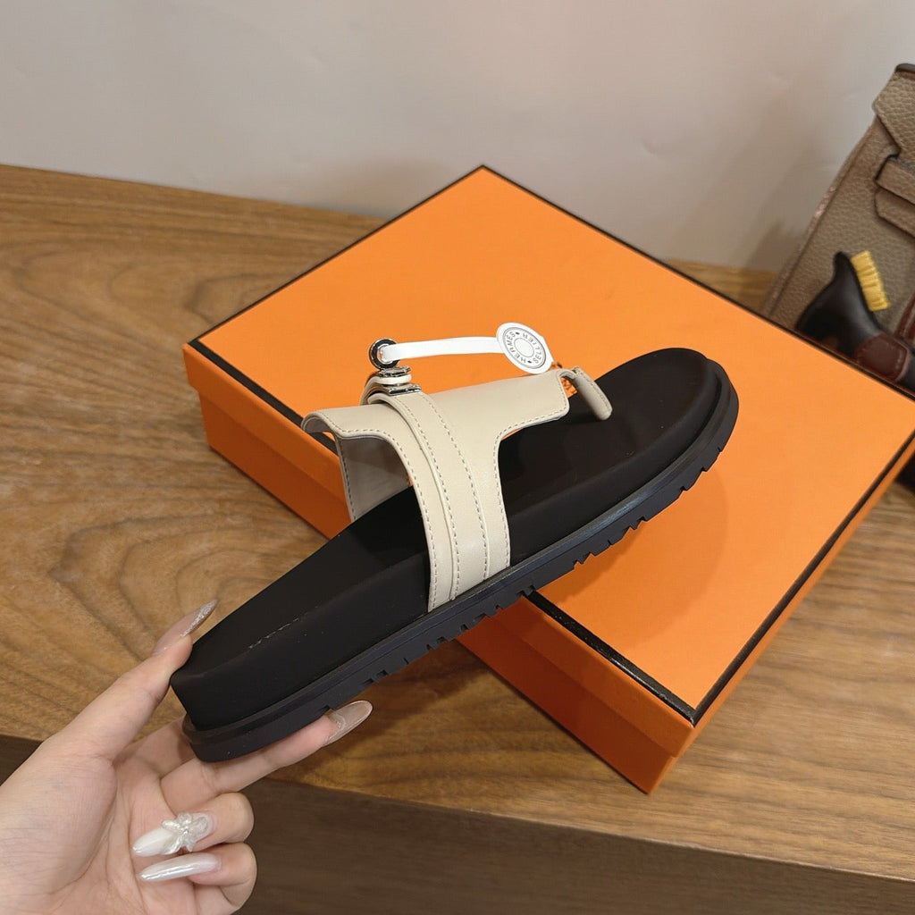 Sandales Hermès Empire - Blanc Nacré