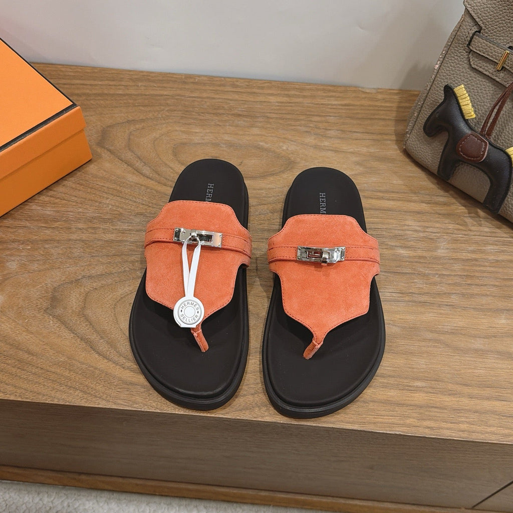 Sandales Hermès Empire - Corail
