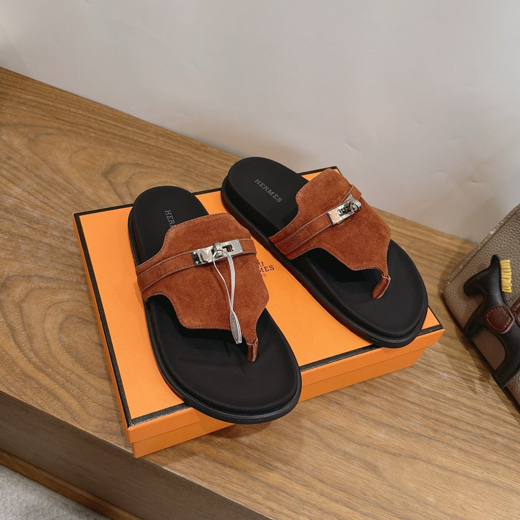 Sandales Hermès Empire - Cognac