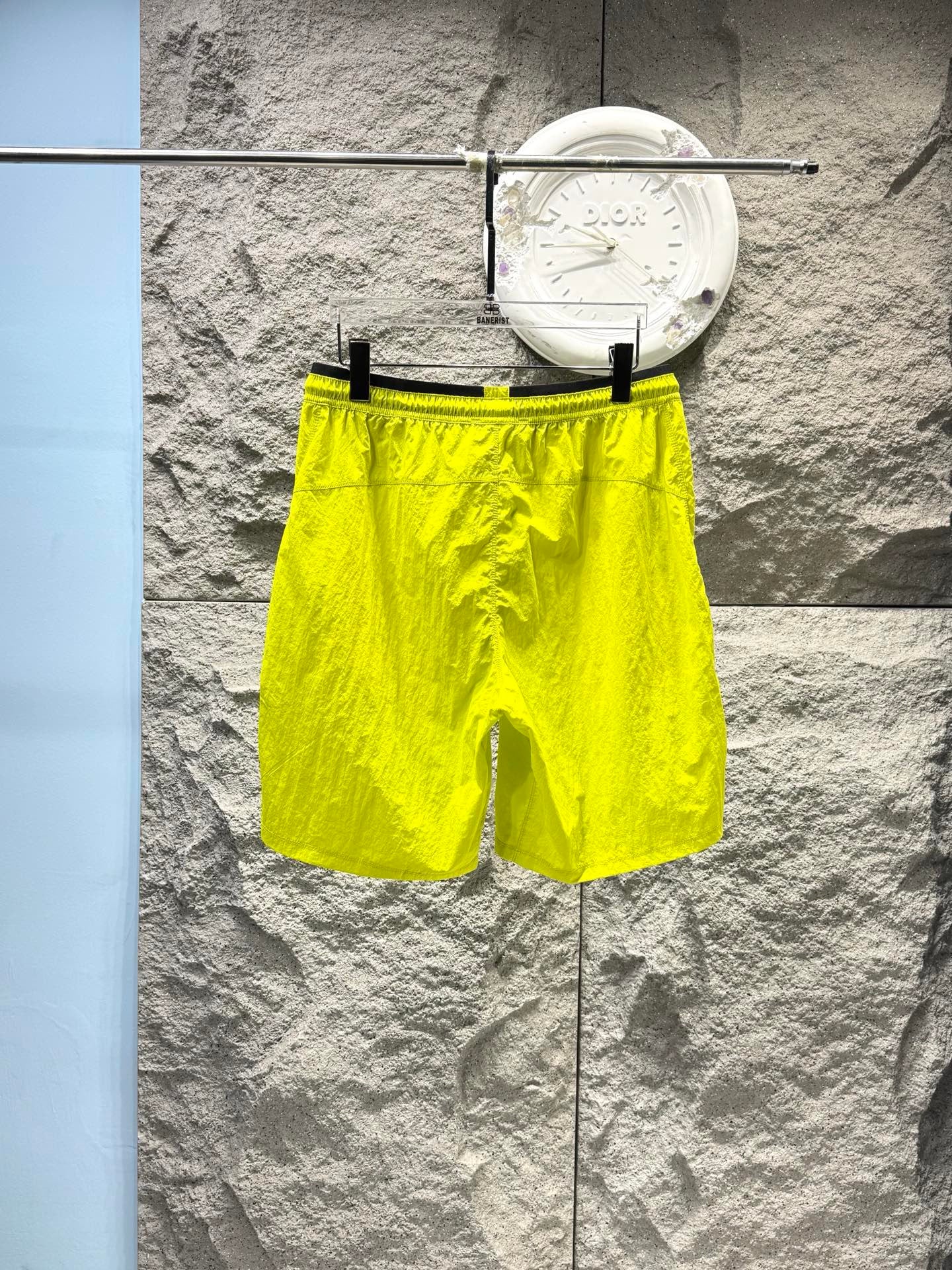 Short de bain Stone Island Nylon Metal jaune fluo - détail