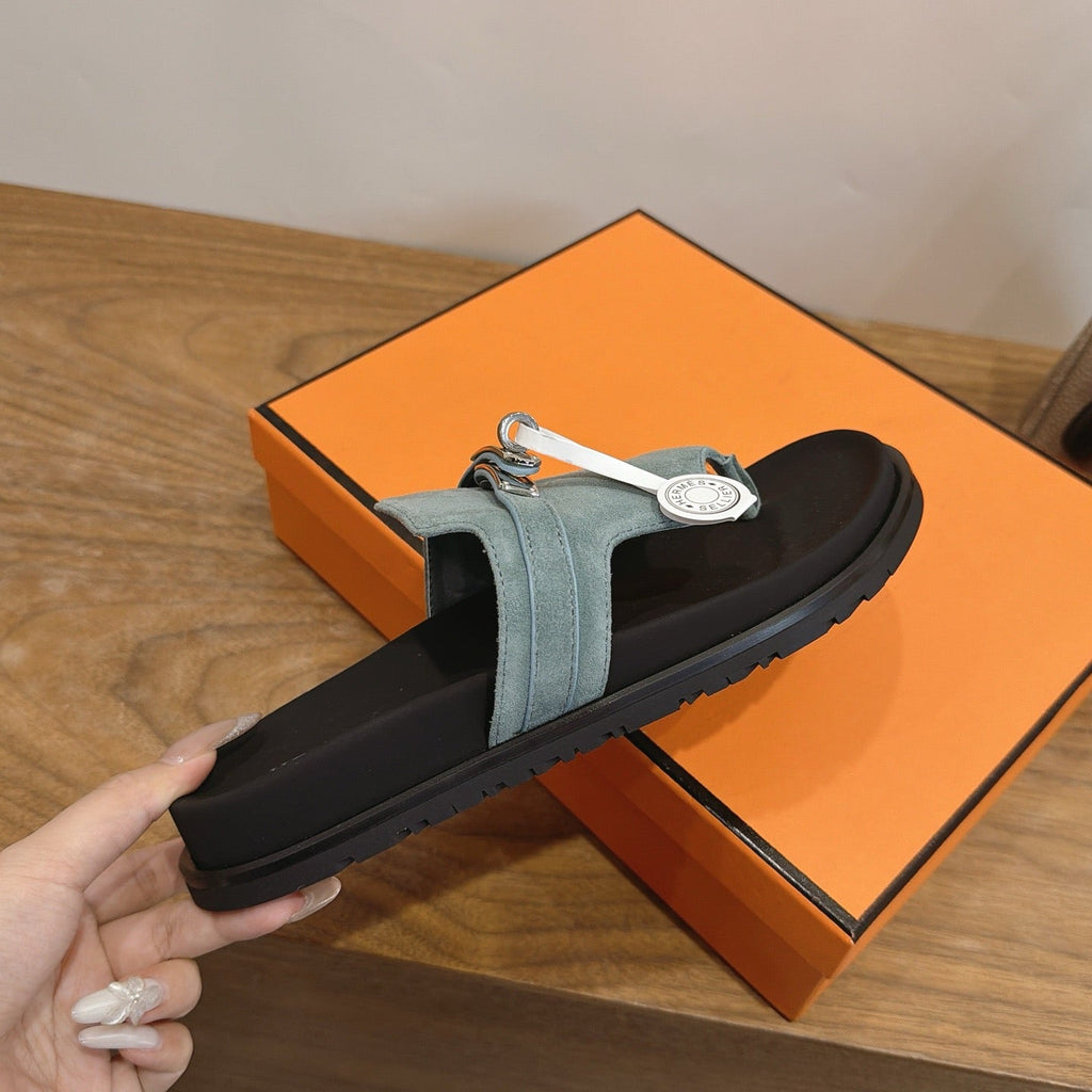 Sandales Hermès Empire - Bleu Gris