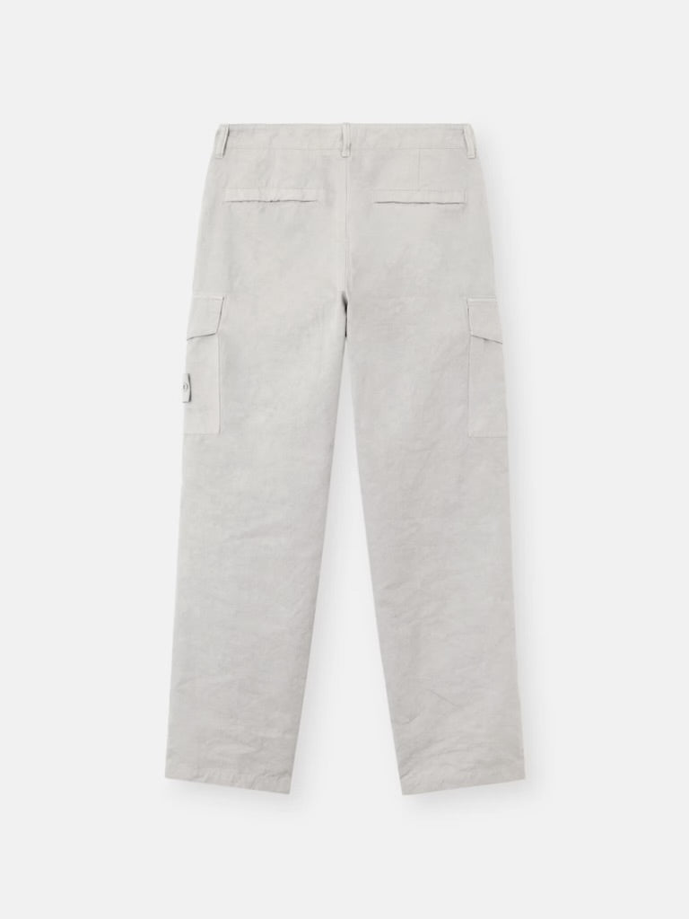 Pantalon cargo Stone Island Ghost gris poudré - détail