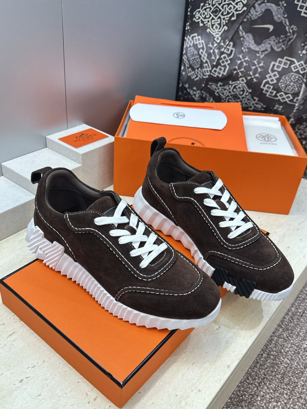 Sneakers Hermès Bouncing - Marron Foncé