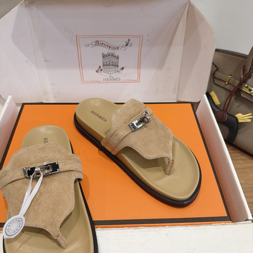 Sandales Hermès Empire - Camel