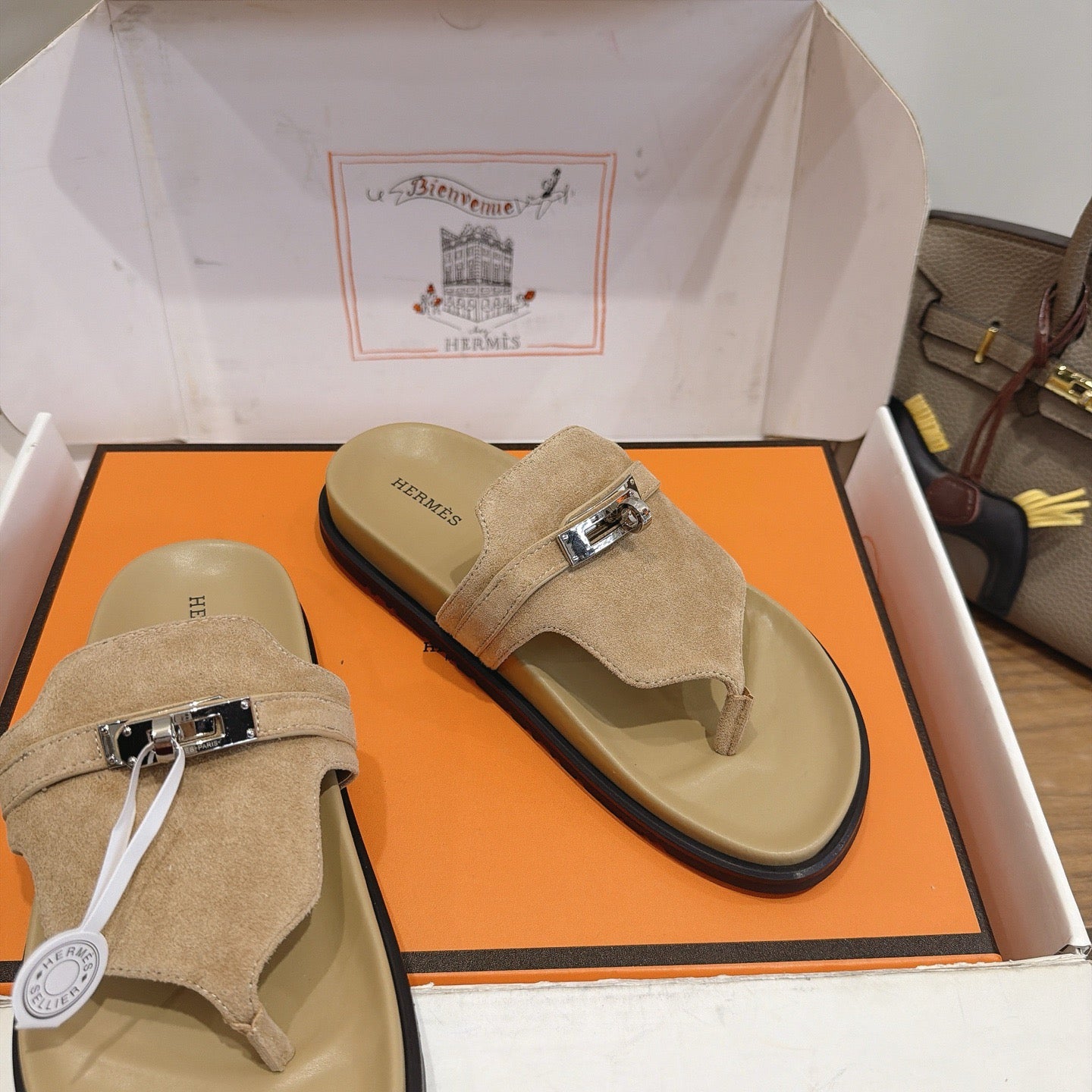 Sandales Hermès Empire - Camel