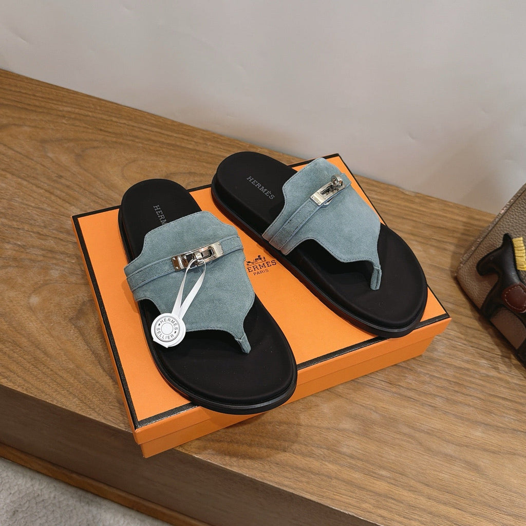 Sandales Hermès Empire - Bleu Gris
