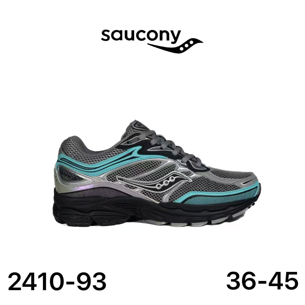 Saucony ProGrid Omni 9 gris, turquoise & noir - lot de 12